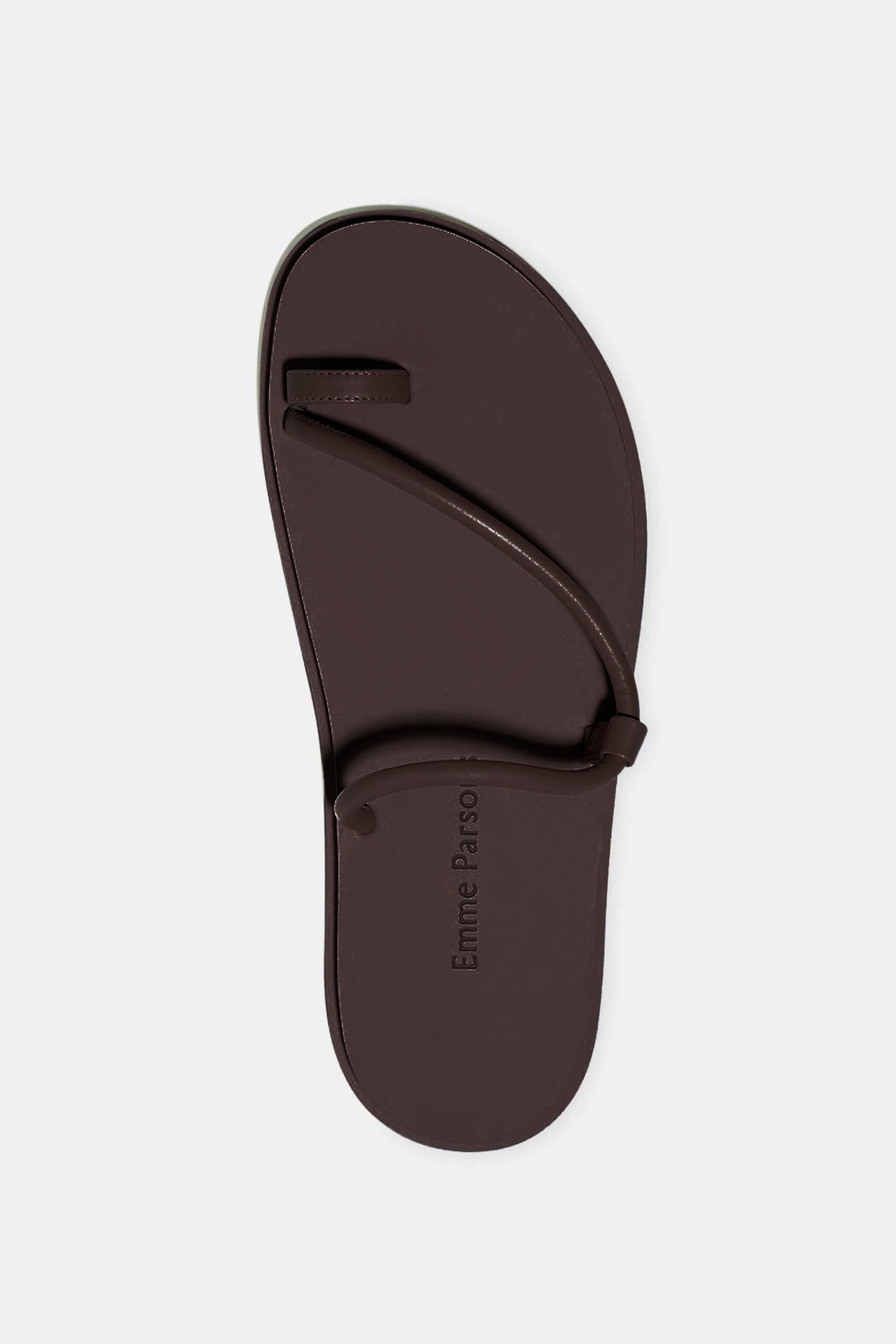 Bari Pool Slide in Espresso Nappa and Rubber