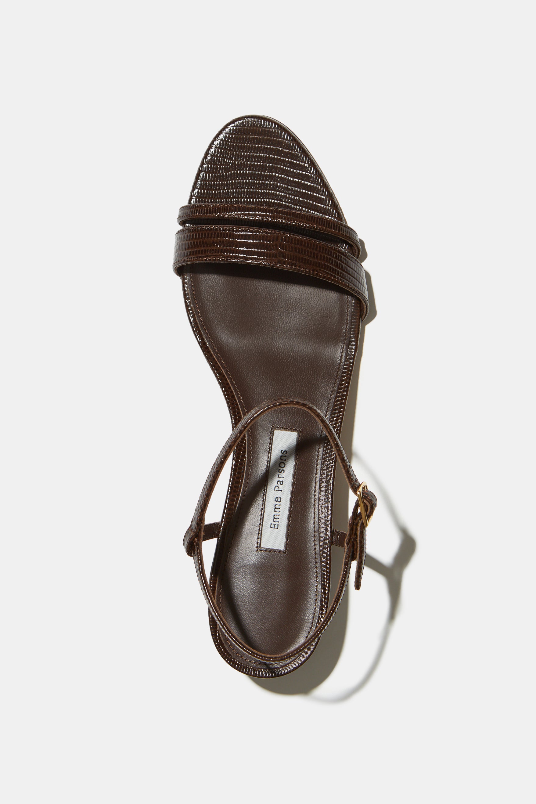 Simple Block Heel in Espresso Lizard