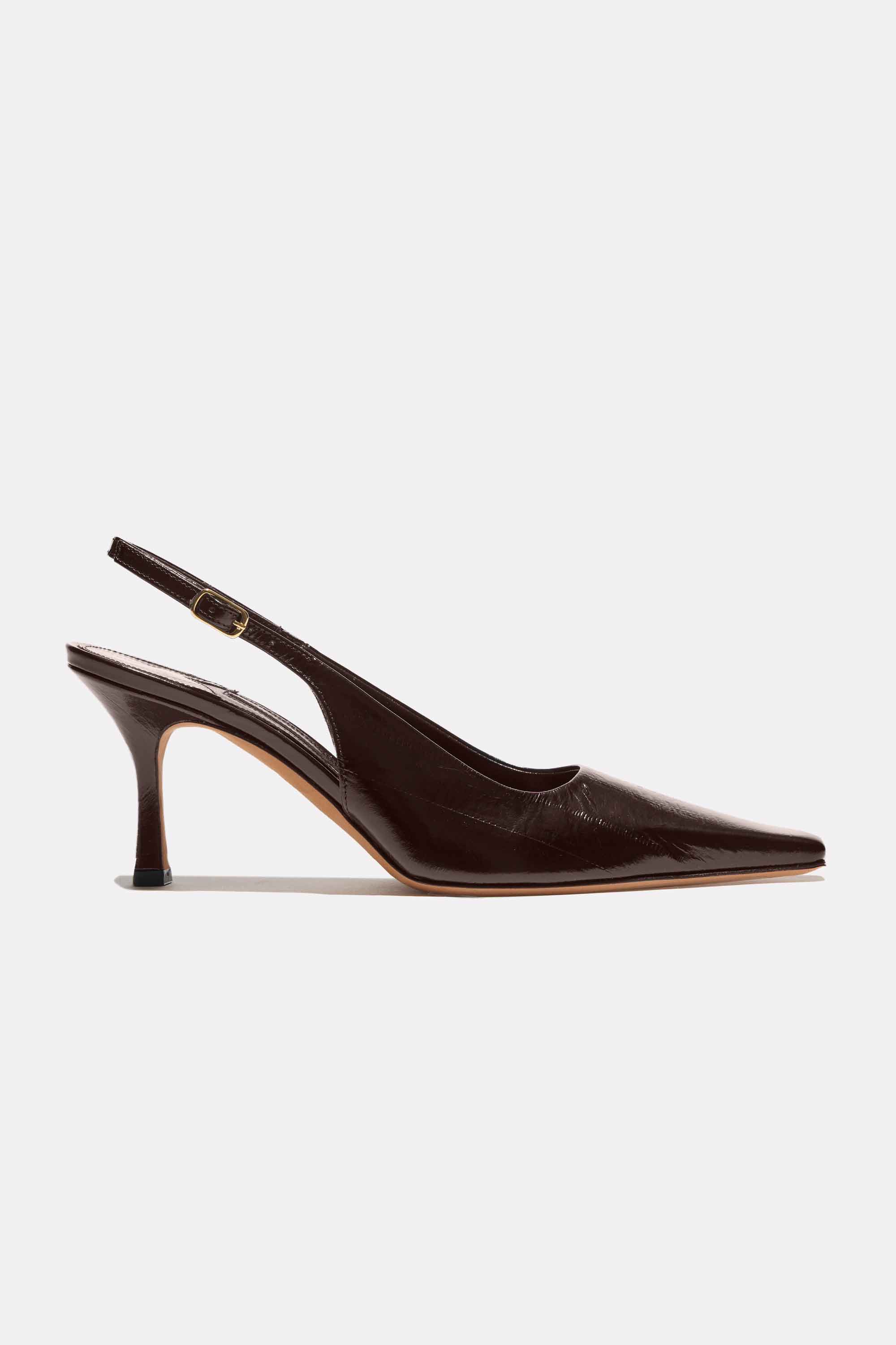 Elana Heel in Espresso Embossed Eel