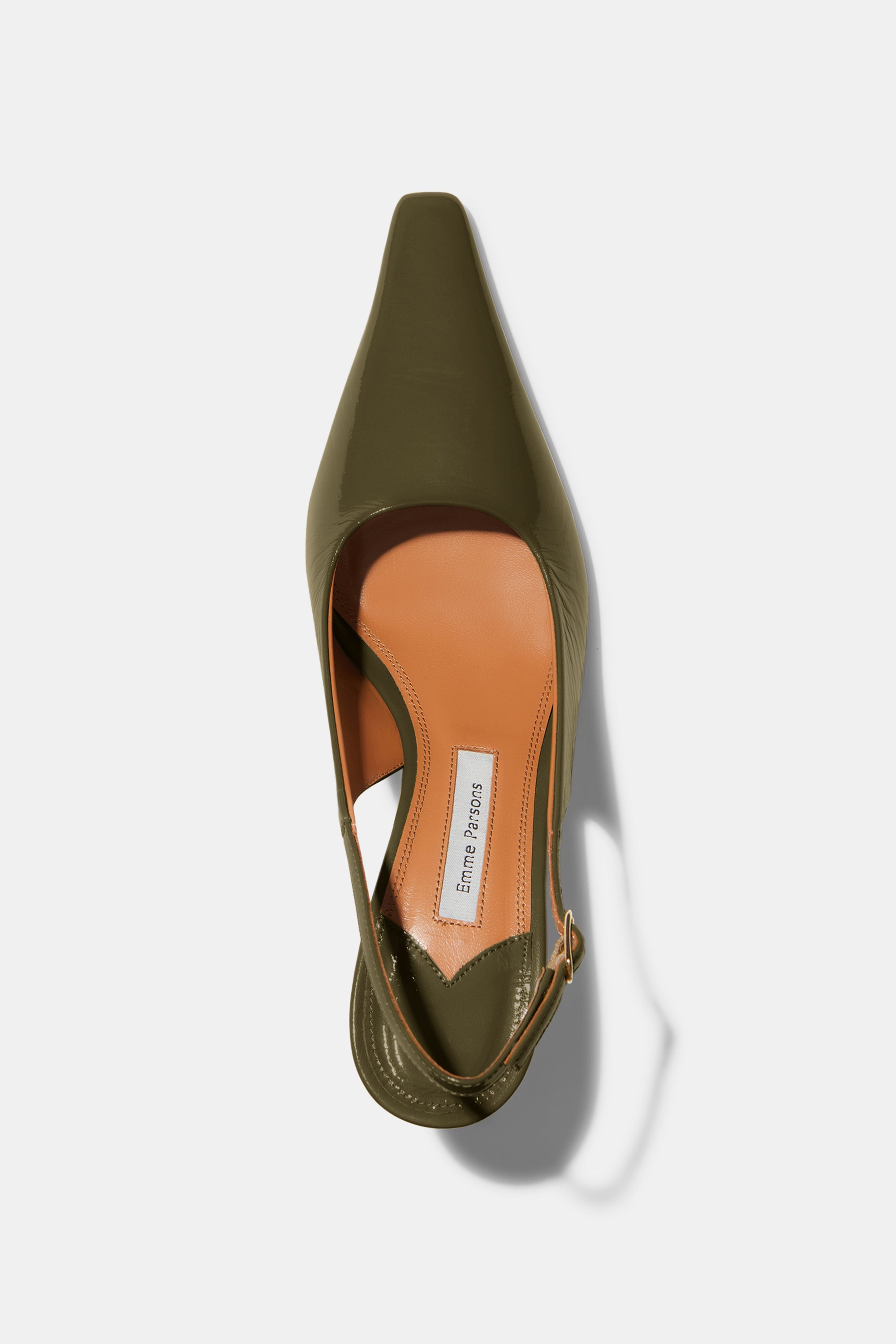 Elana Heel in Khaki Patent
