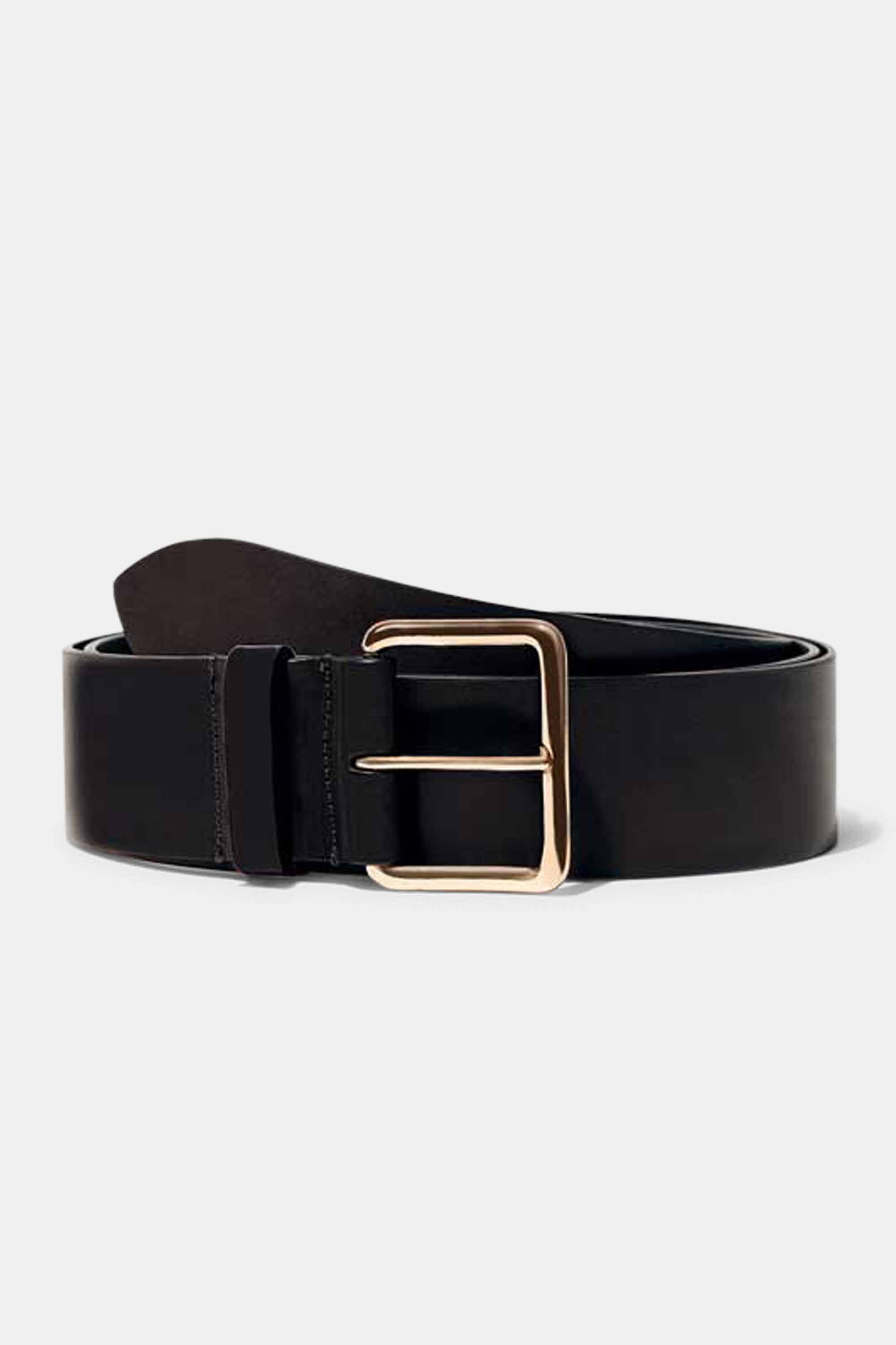 black dress belt gold buckle Amara