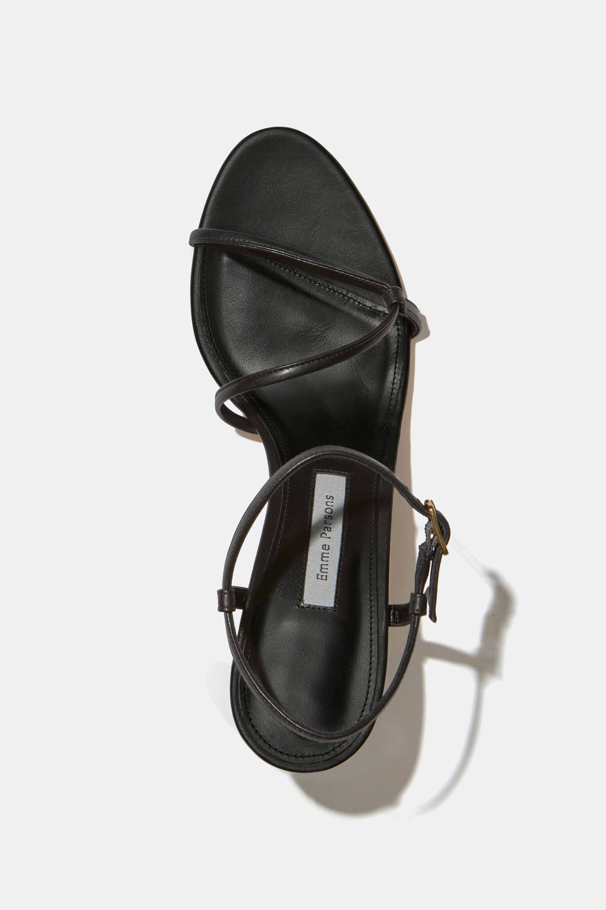 Loop Heel in Black Nappa
