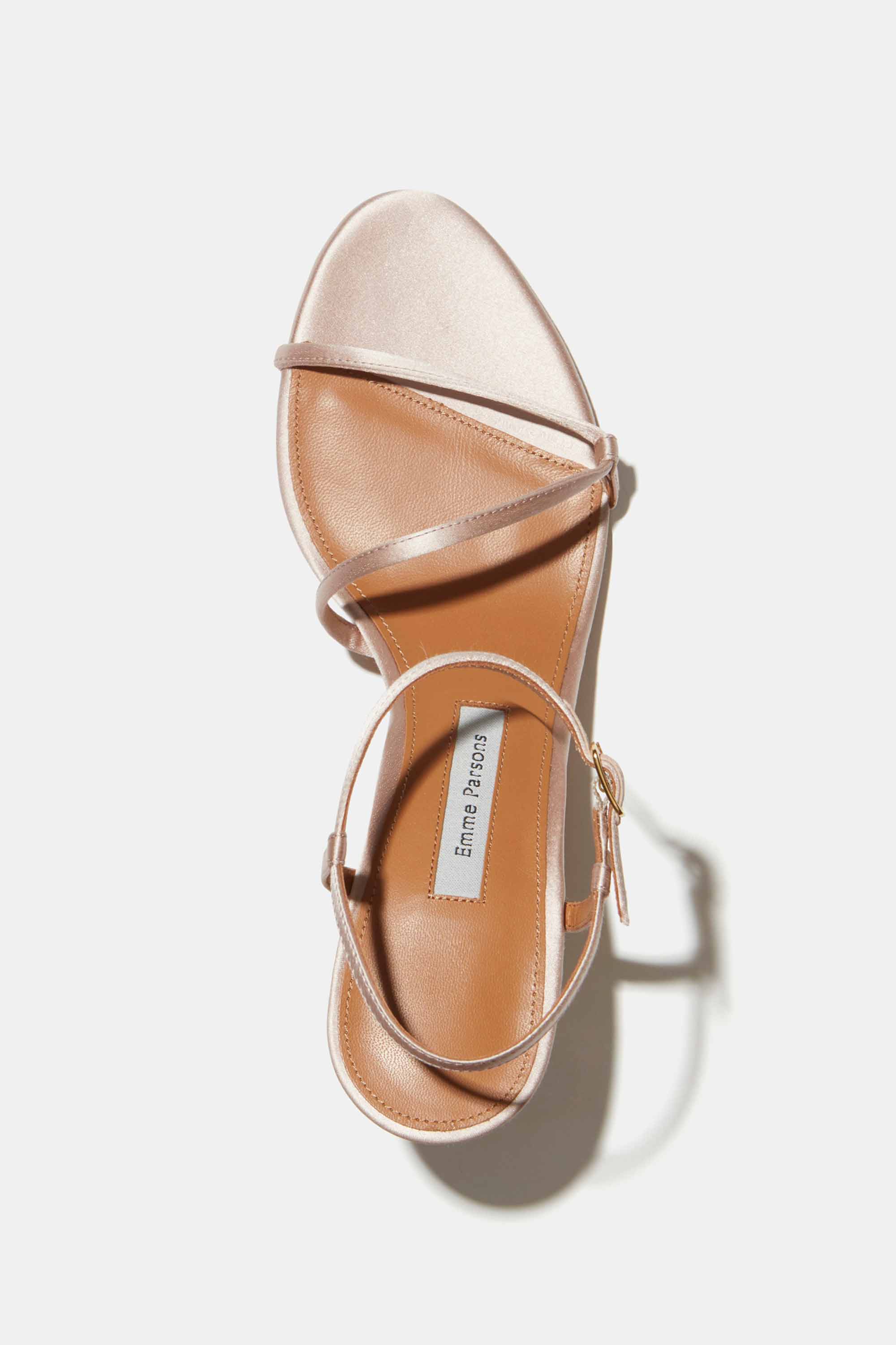 Loop Heel in Pale Pink Satin — ARCHIVE SAMPLE; FINAL SALE