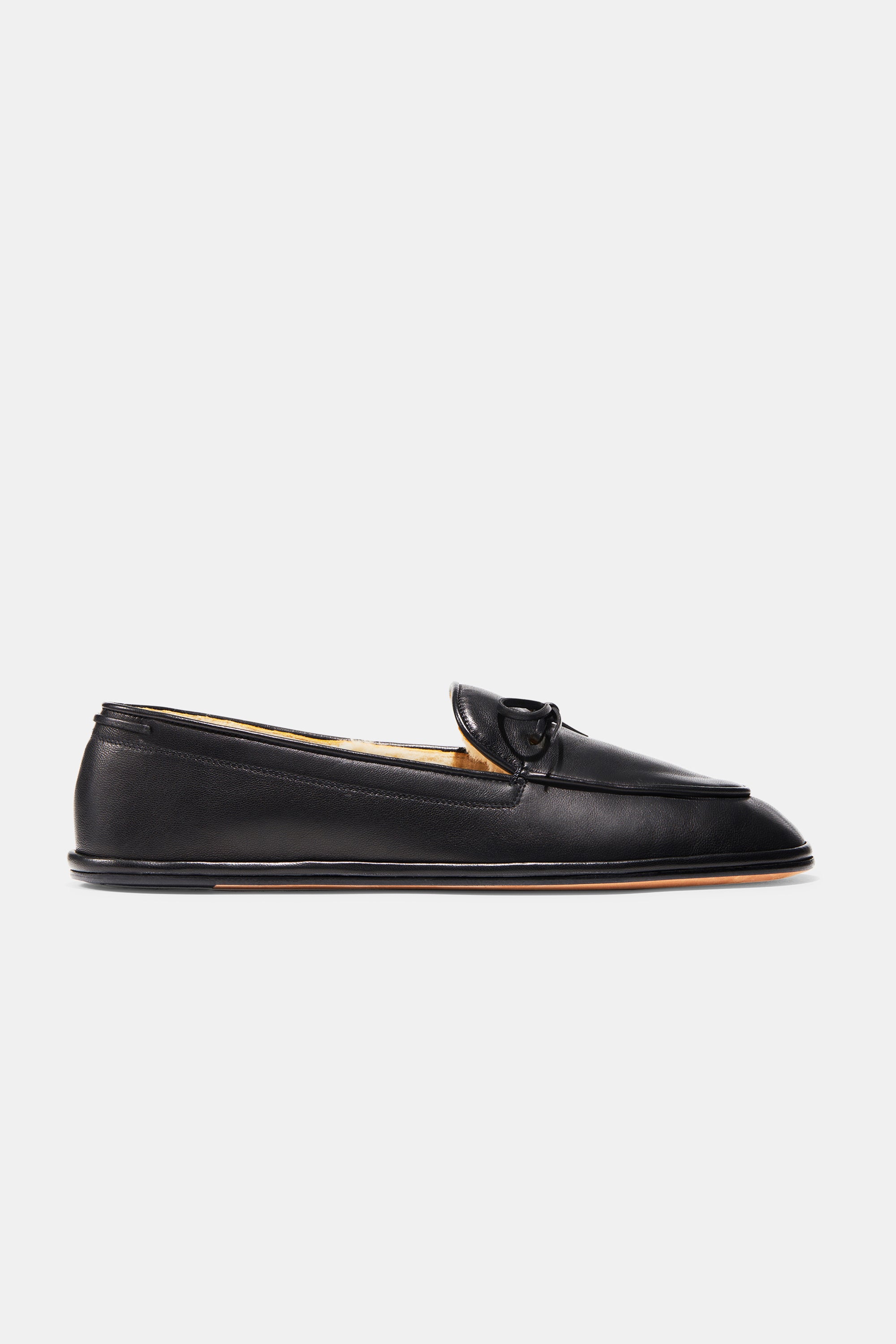 Parker Moccasin in Black Shearling Calf