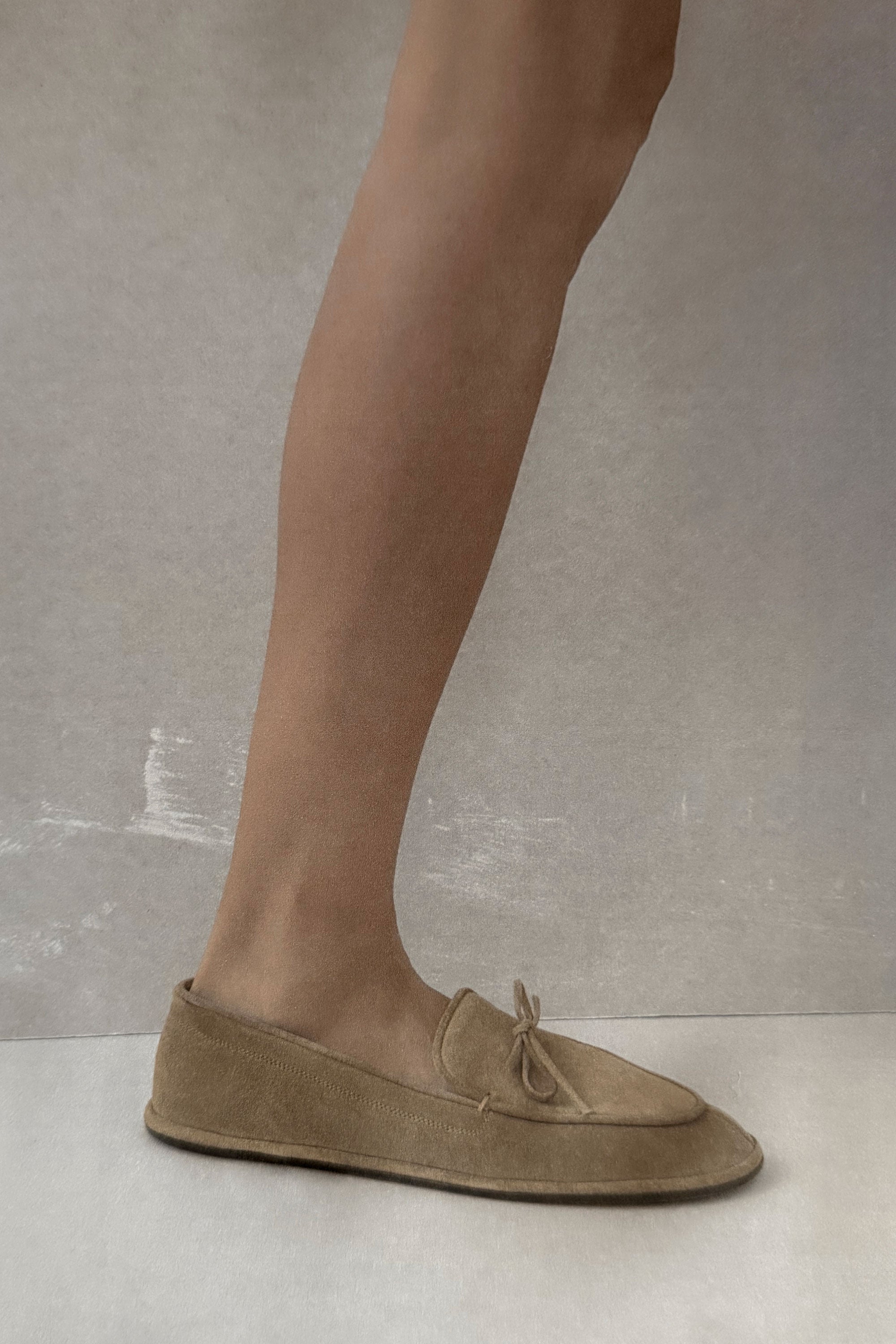 Parker Moccasin in Taupe Suede