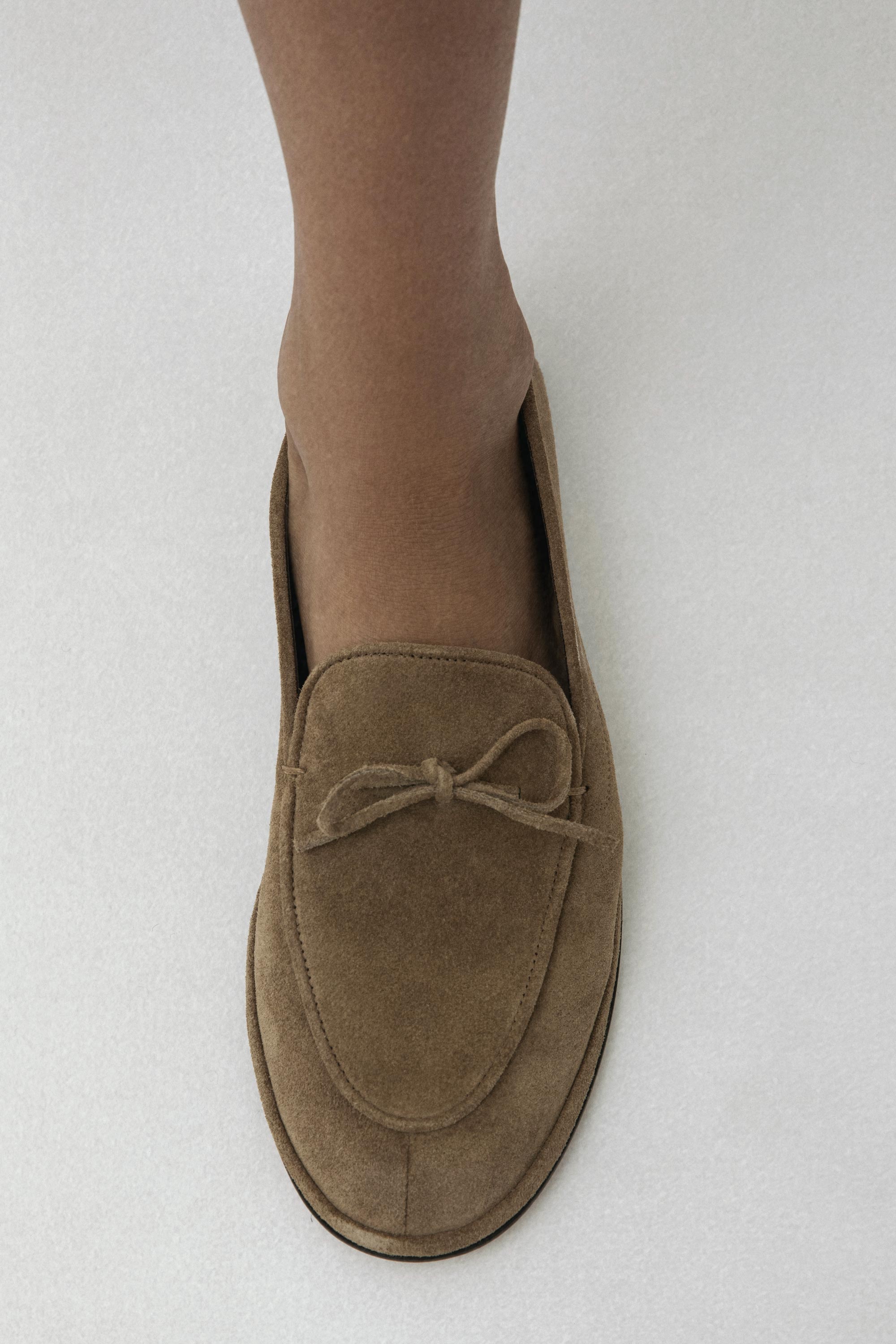 Parker Moccasin in Taupe Suede