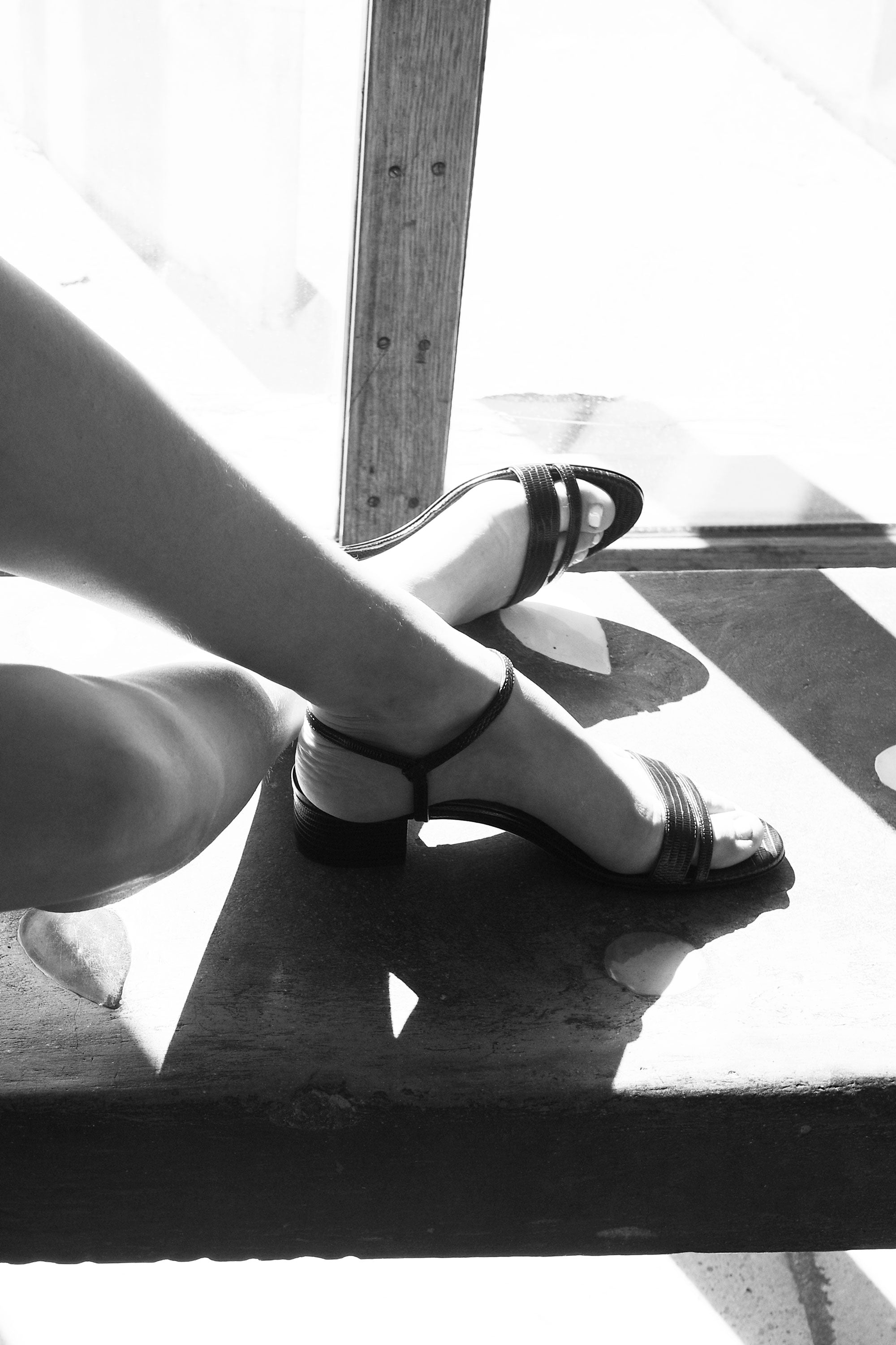 Simple Block Heel in Espresso Lizard