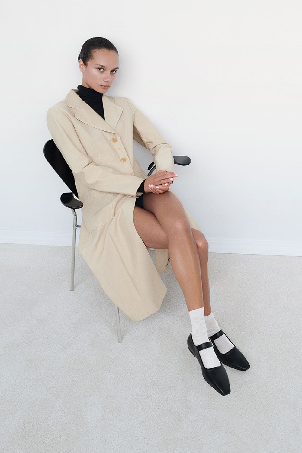 Tramonto Mary Jane in Black Calfskin