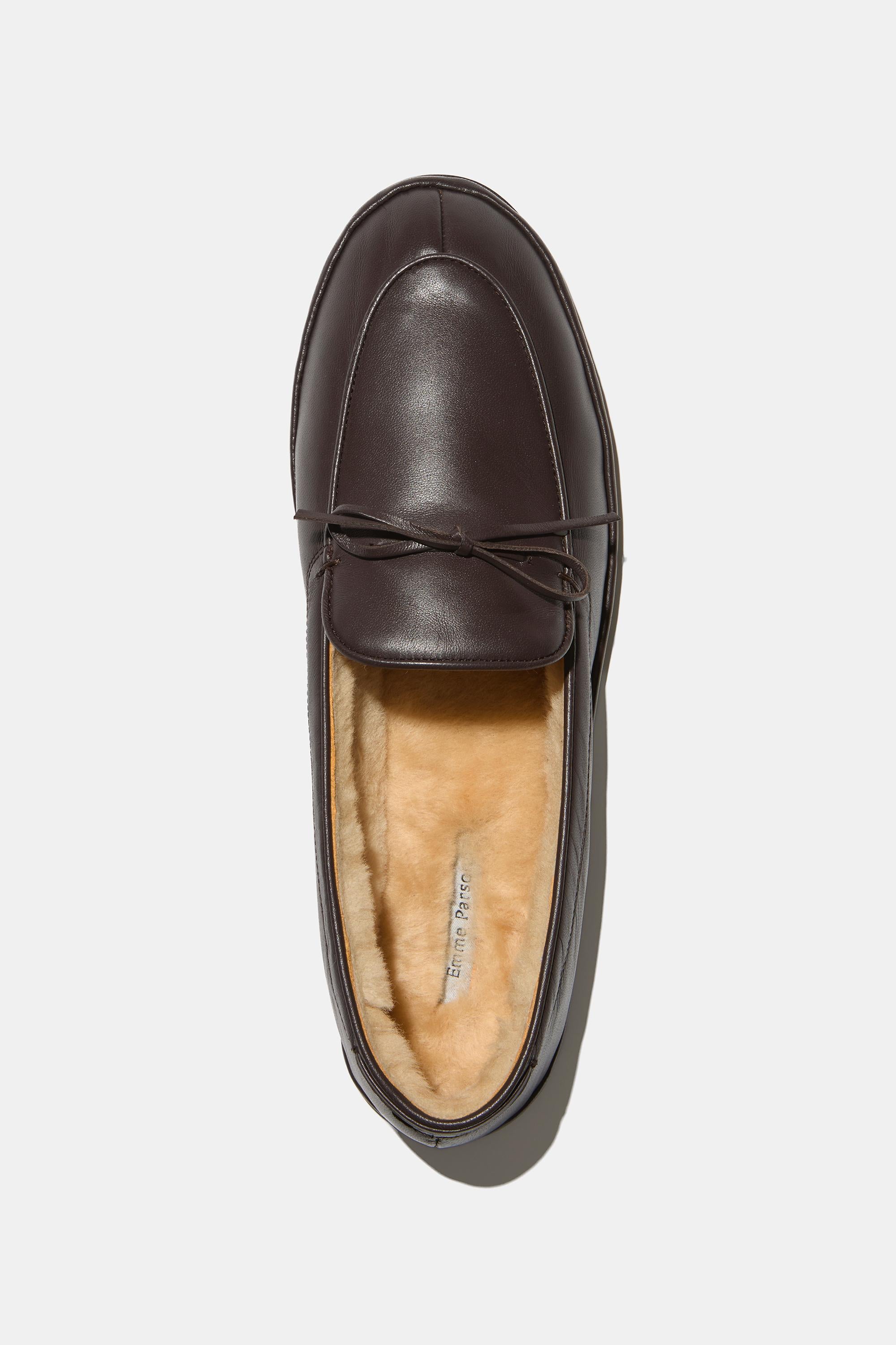 Parker Moccasin in Espresso Shearling