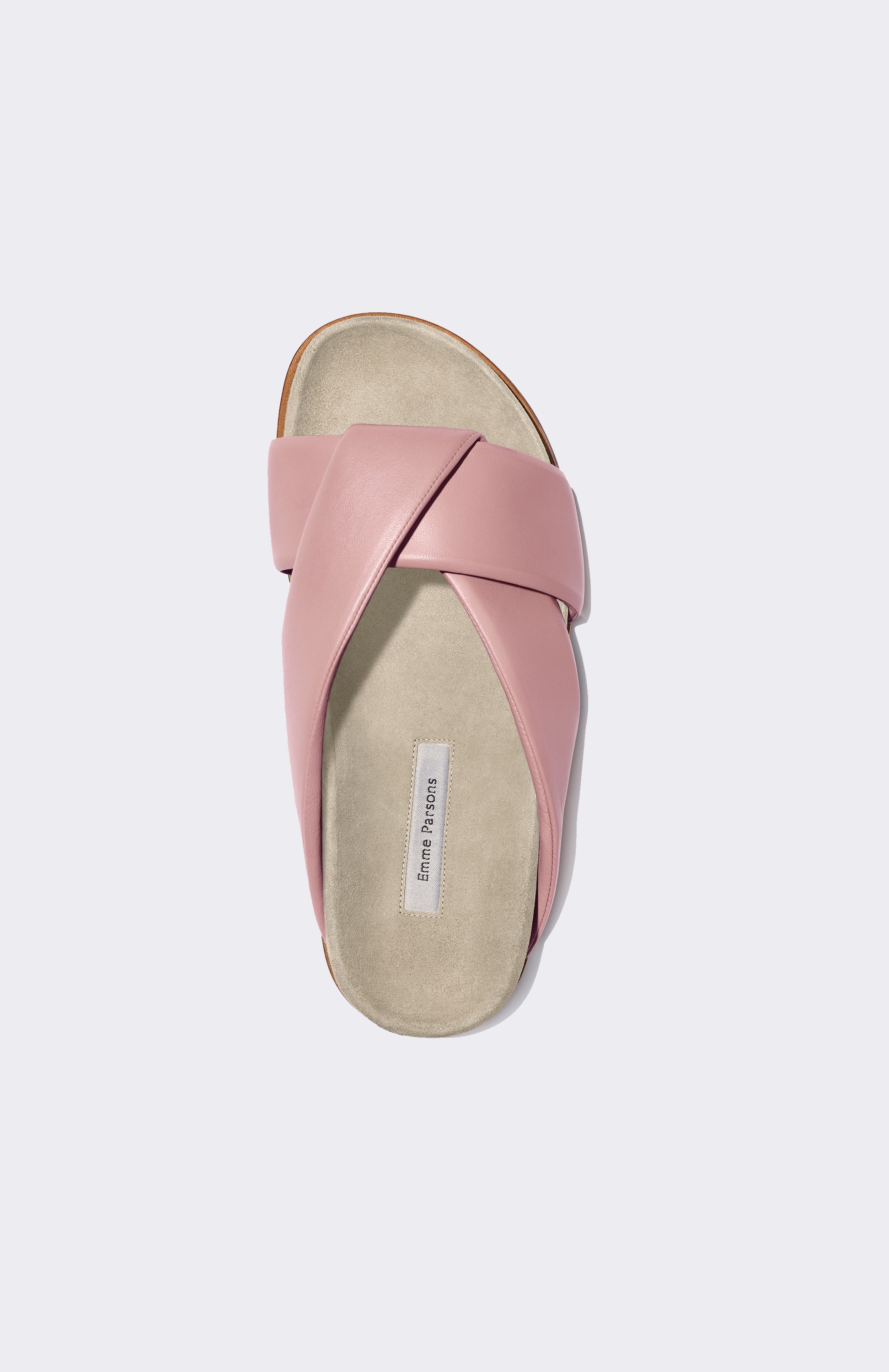 Folded Slide in Pink Nappa