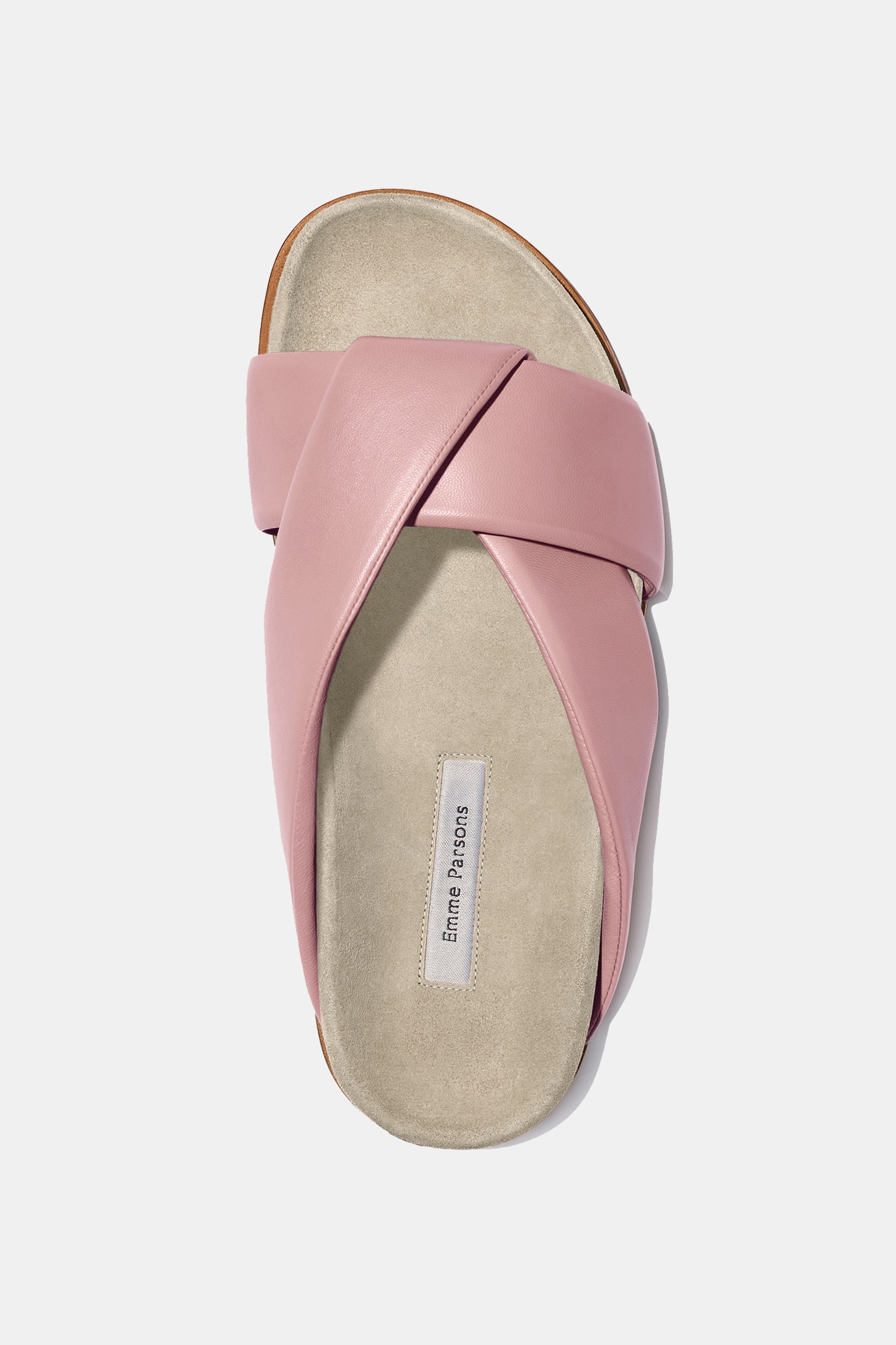 Folded Slide in Pink Nappa — ARCHIVE SAMPLE; FINAL SALE