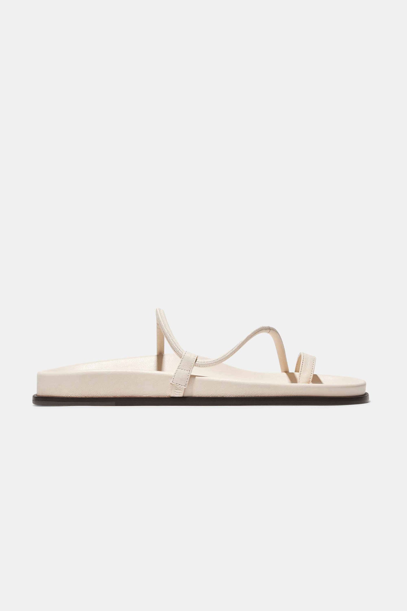 Nappa Leather Flat Sandal in Ivory main image 0