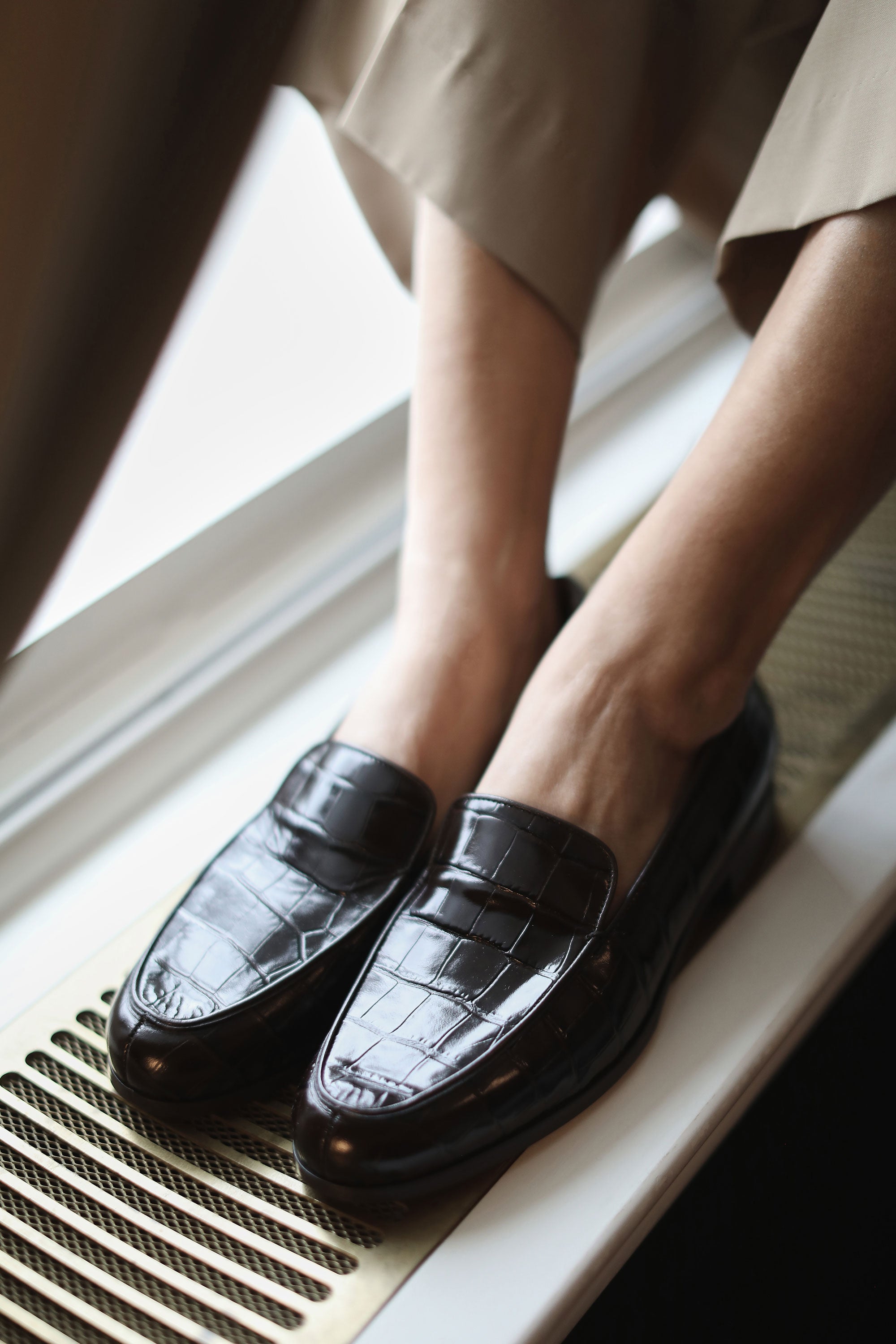 Danielle in Espresso Embossed Croc