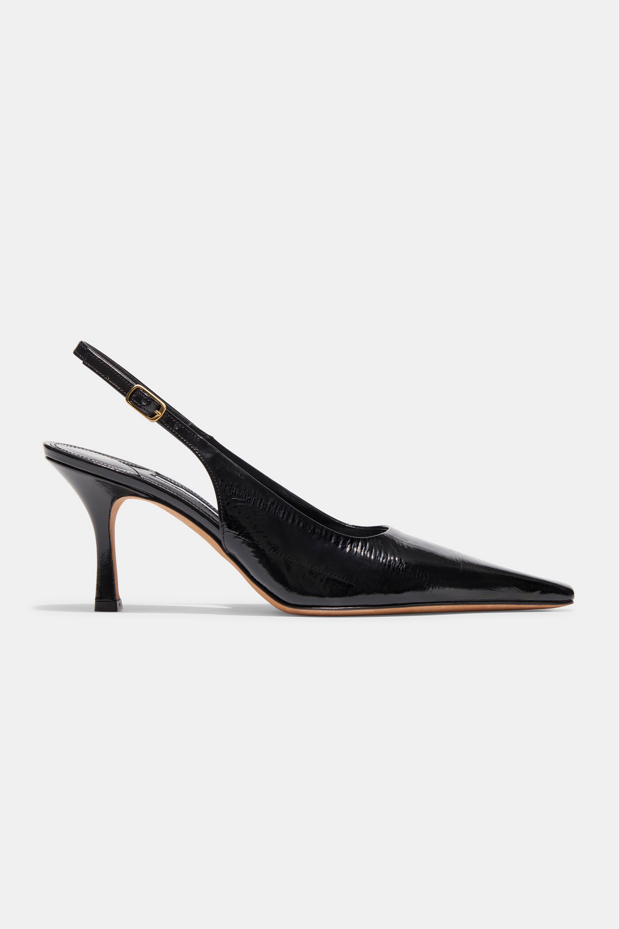 Elana Heel in Black Embossed Eel