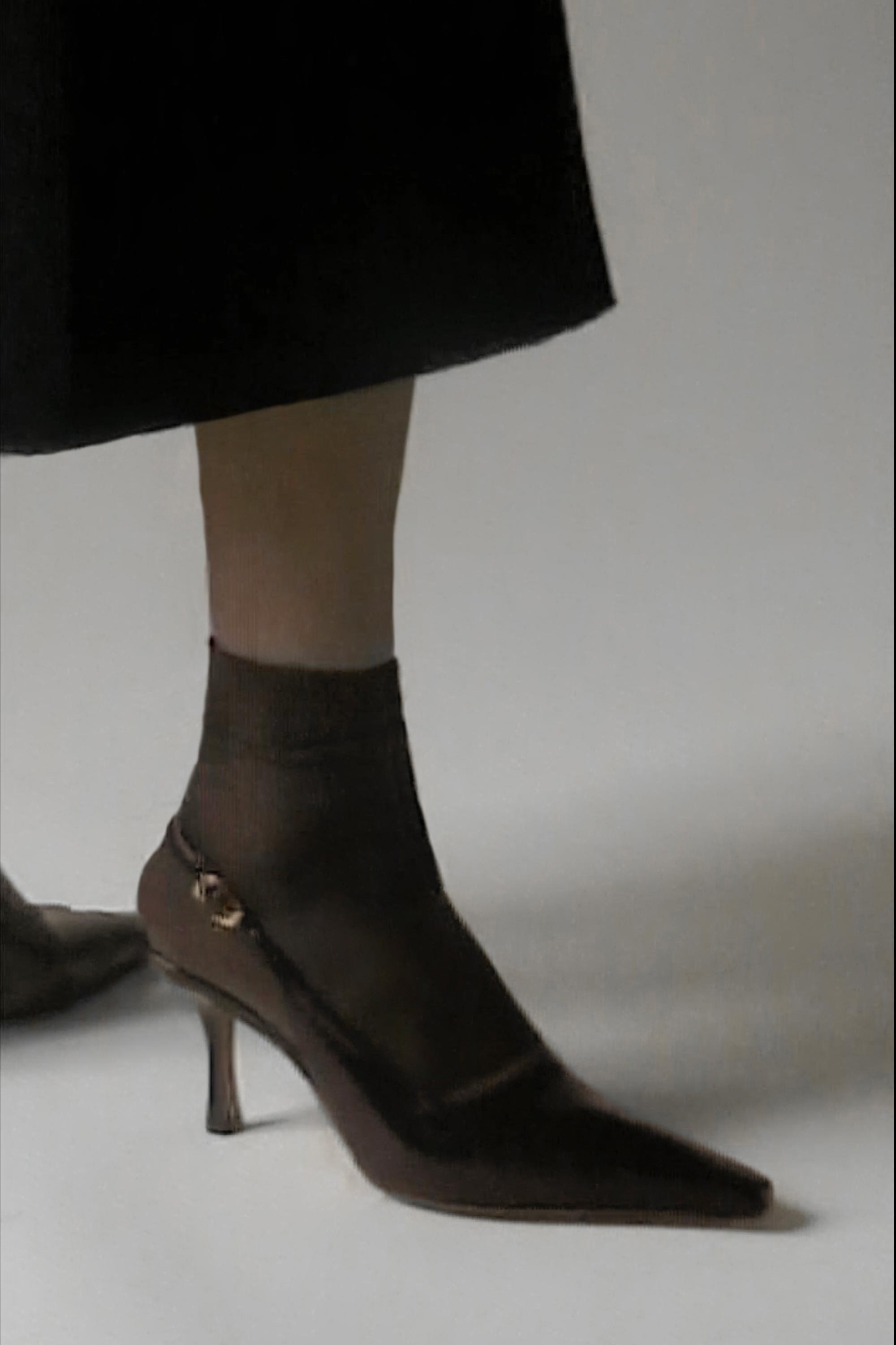 Elana Heel in Espresso Embossed Eel
