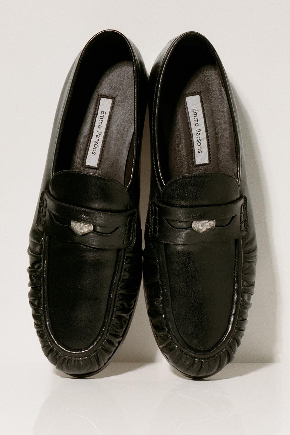 Girona Penny Loafer in Black Kidskin