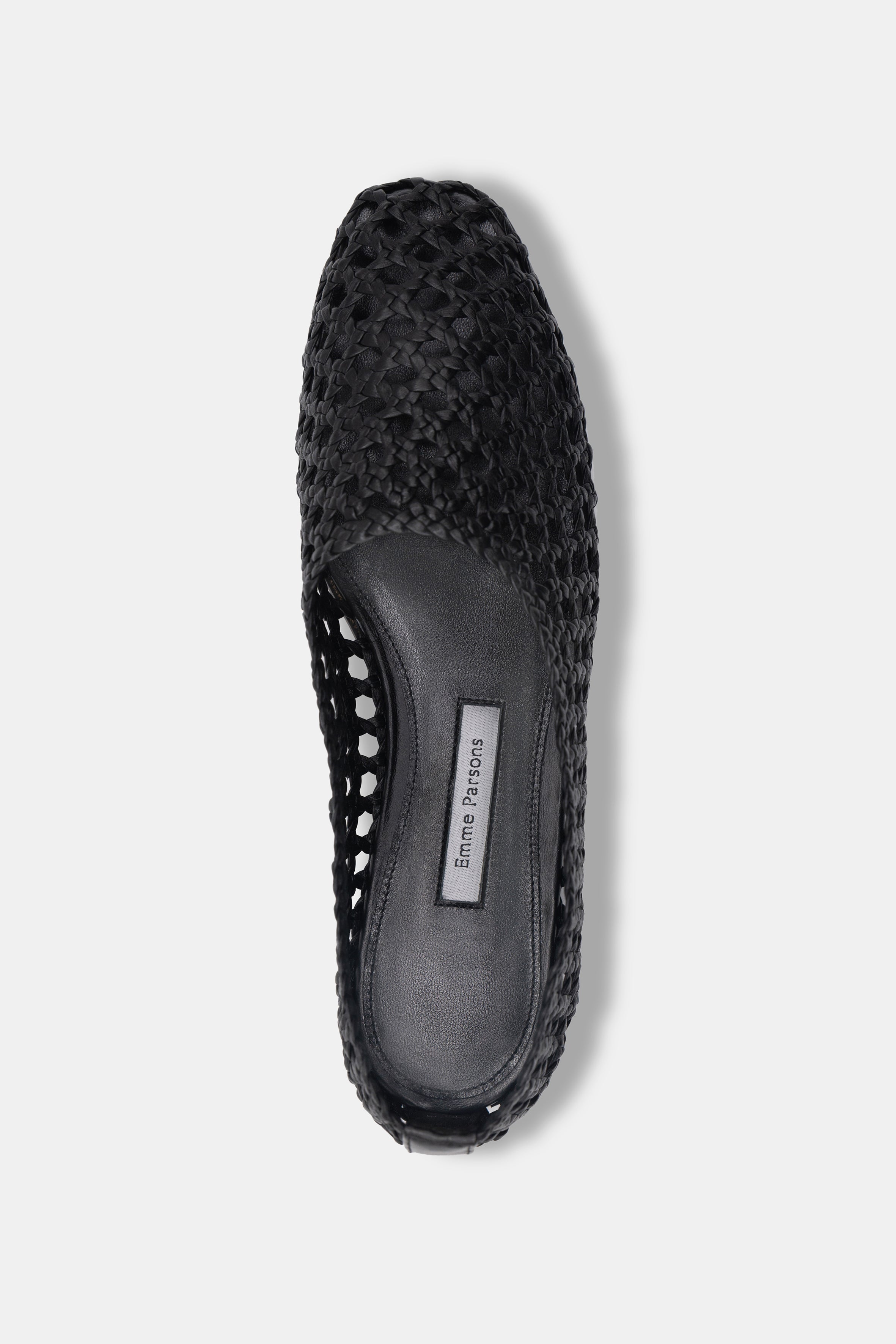High Throat Ballerina in Black Woven Nappa