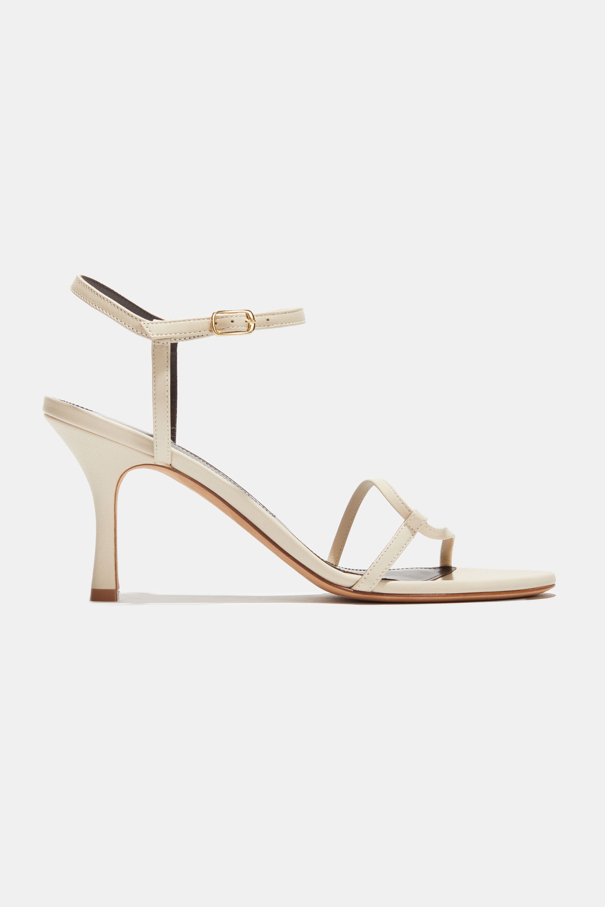 Loop Heel in Ivory Nappa