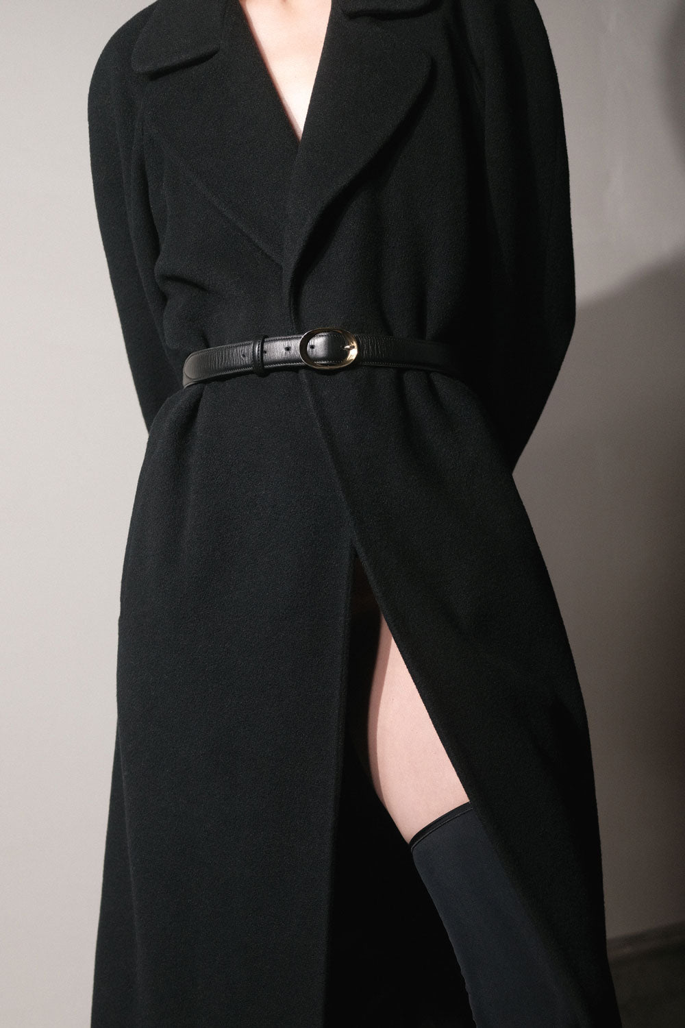 Miravalle Belt in Black with Gold Buckle — Exclusive