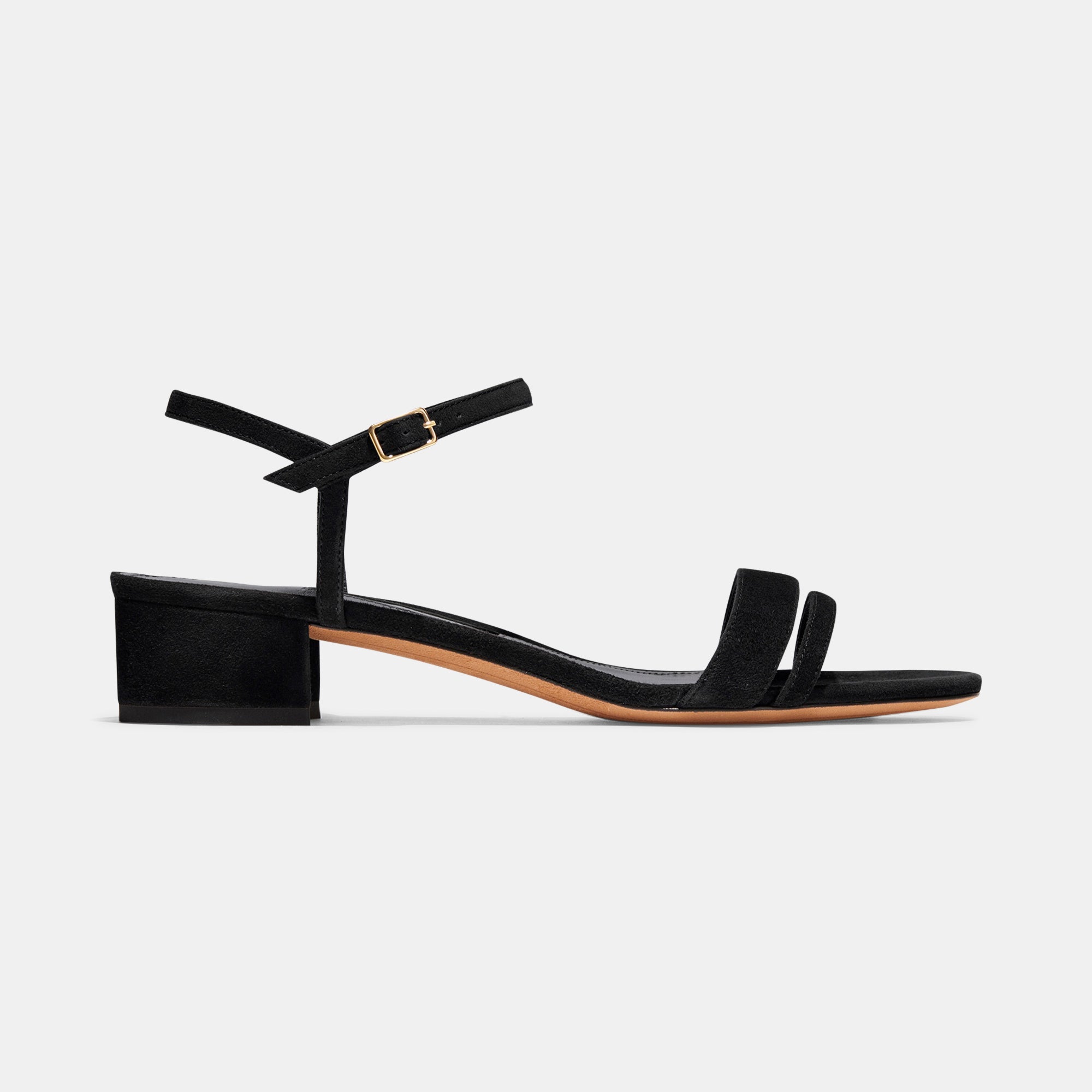 Simple Block Heel in Black Suede Emme Parsons