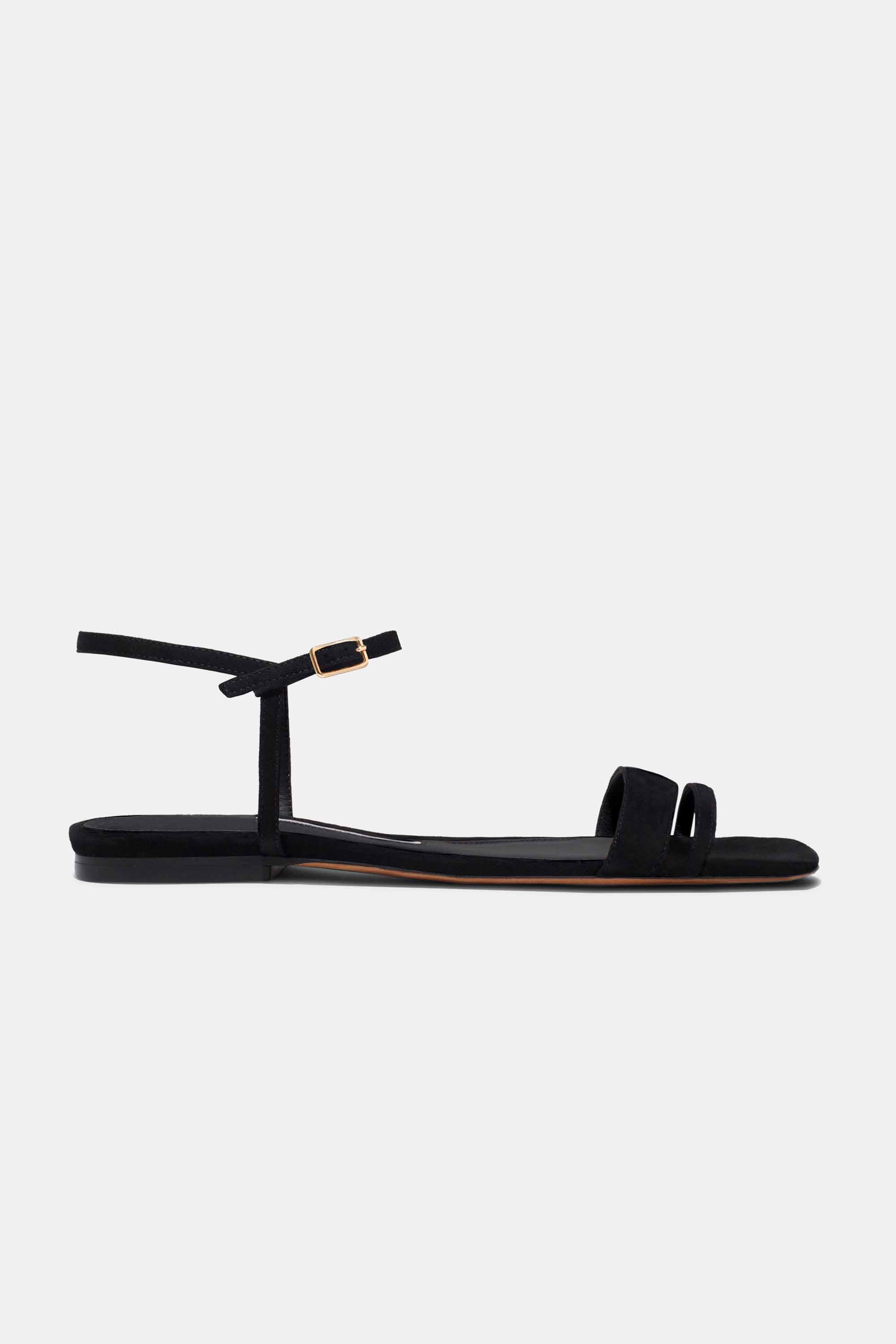 Simple Flat in Black Suede