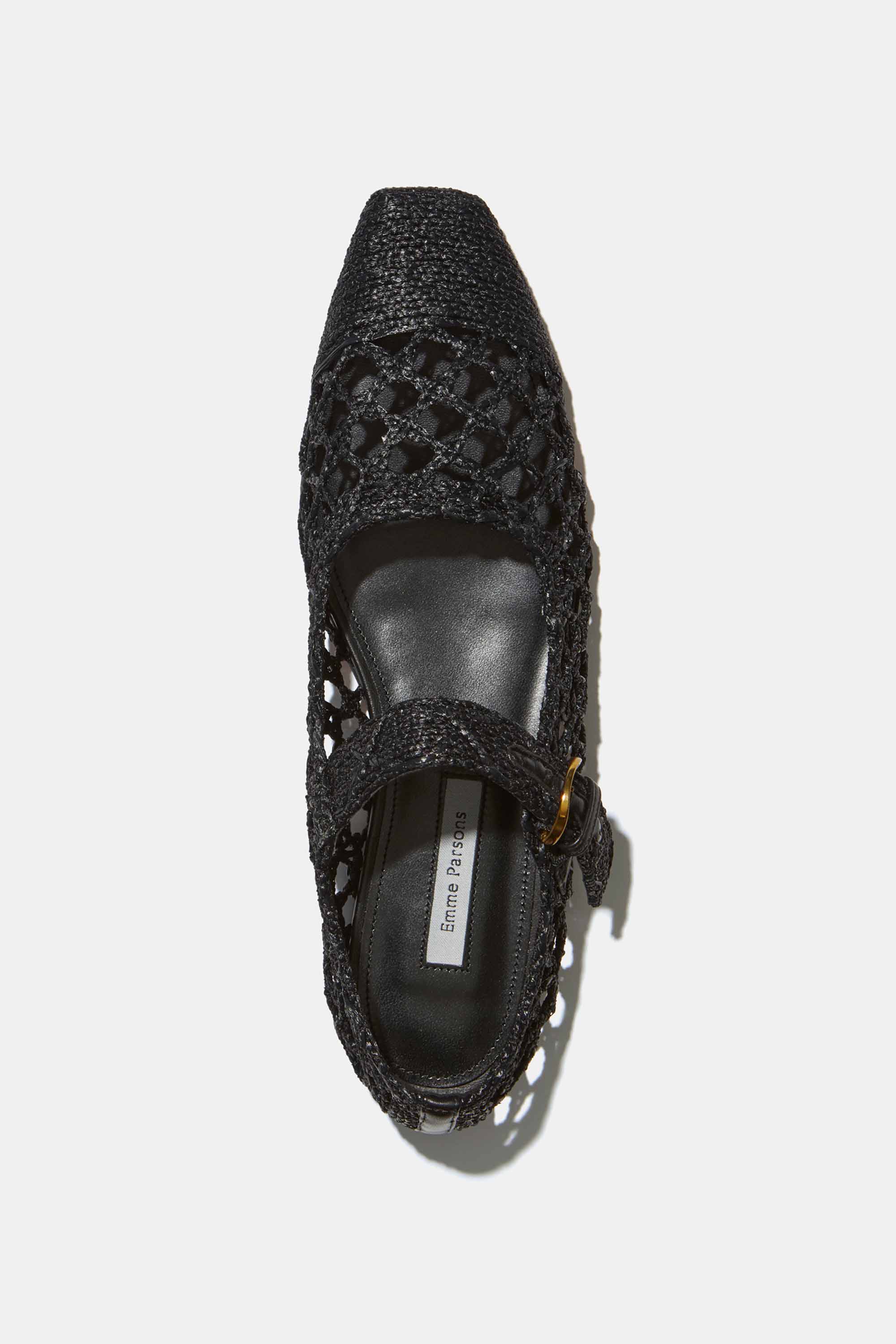 Tramonto Mary Jane in Black Raffia