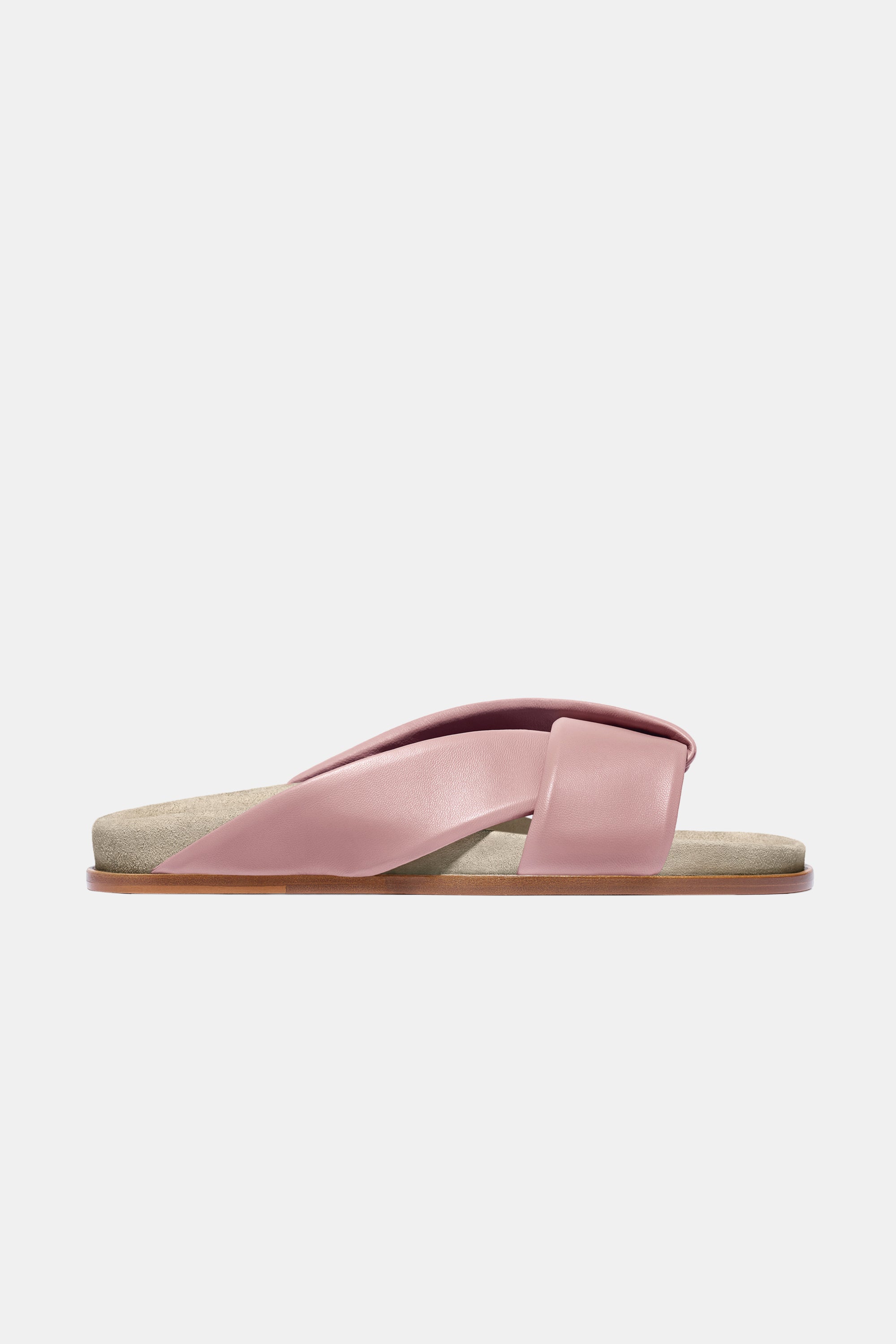 Folded Slide in Pink Nappa — ARCHIVE SAMPLE; FINAL SALE
